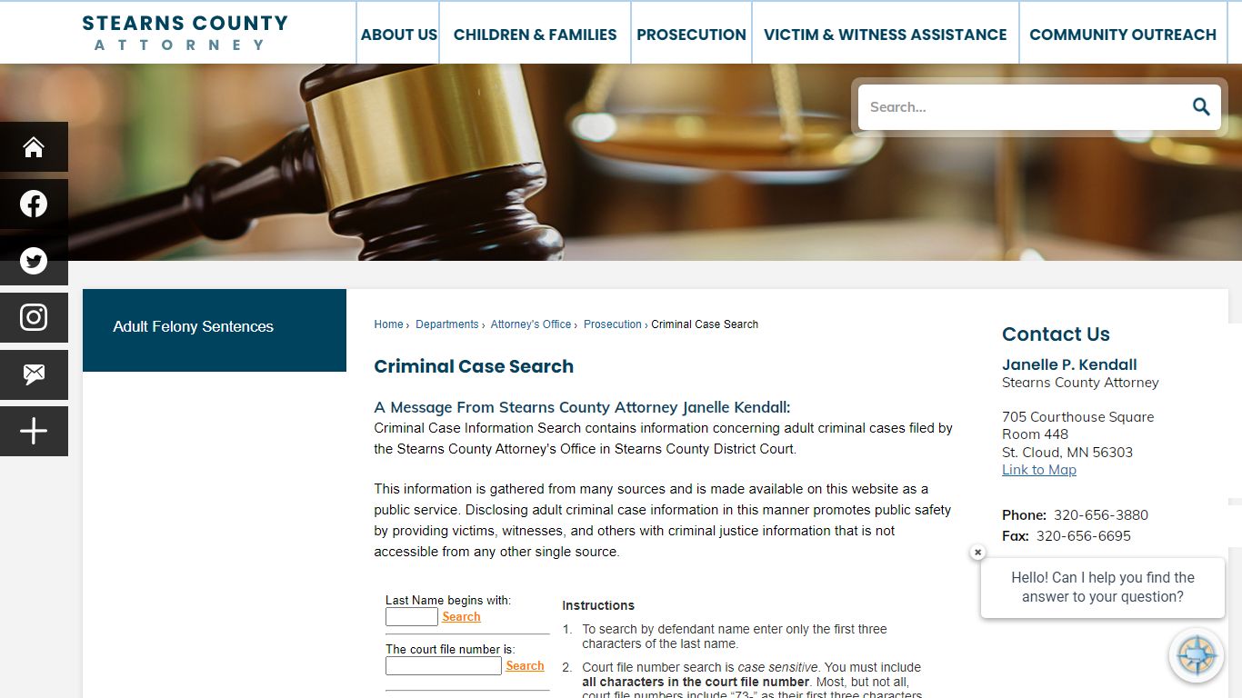 Criminal Case Search | Stearns County, MN - Official Website