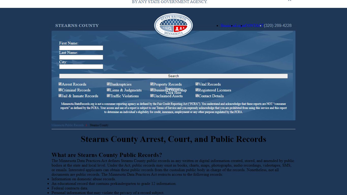 Stearns County Arrest, Court, and Public Records